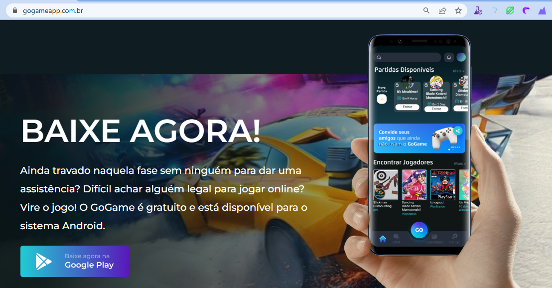 Gogame App - Hub de Conexão de
                                                Jogadores
